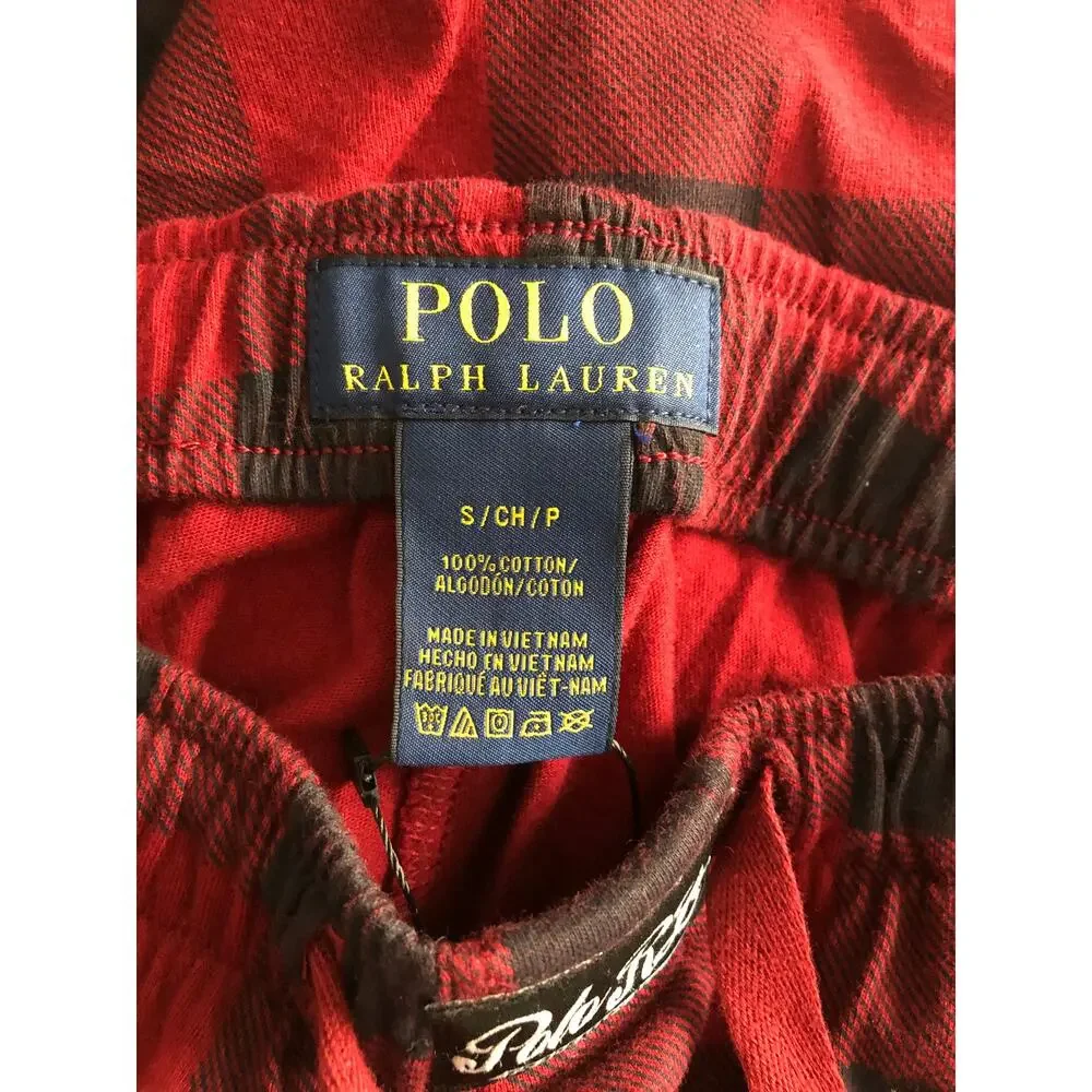 Polo Ralph Lauren Buffalo Check Jogger Lounge Pants Men's Small Cotton NEW